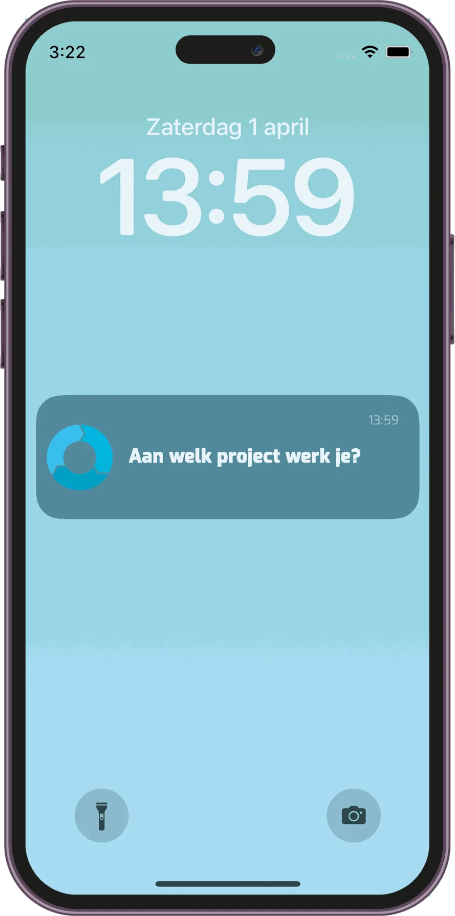 TimeFlow notificatie: Aan welk project werk je?